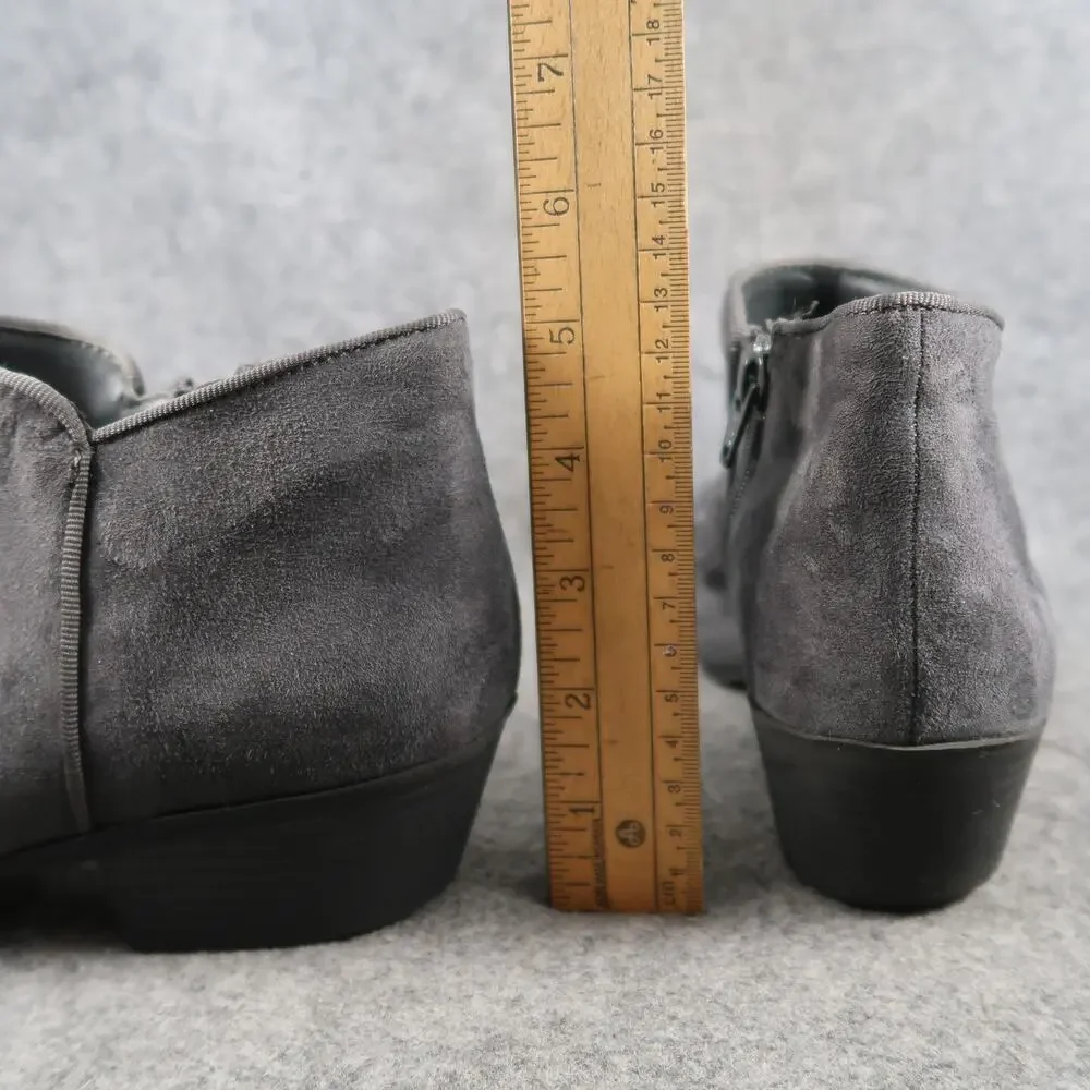 Style&Co Shoes Womens 9.5 Ankle Booties Fashion Casual Grey Zip Block Heel Boot